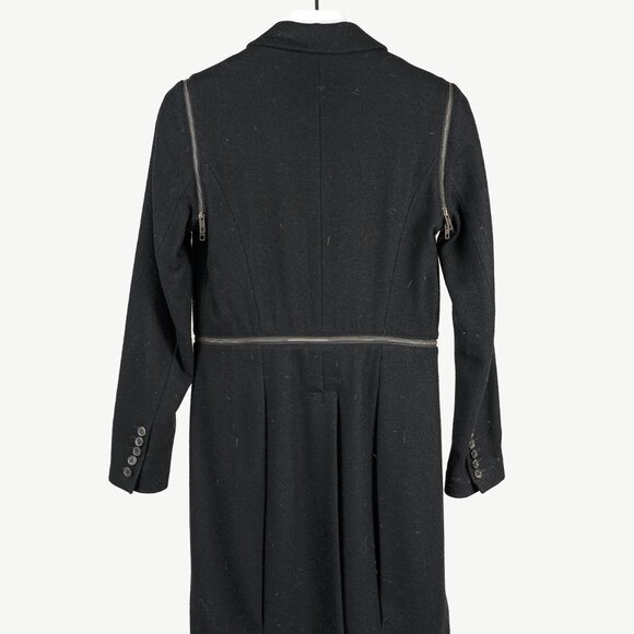 McQ Alexander McQueen AW/11 Black Wool Zippered Tail Coat - Picture 3 of 13